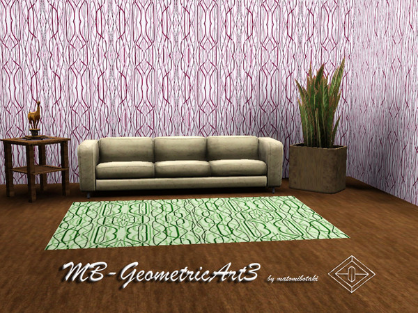 Sims 3 — MB-GeometricArt3 by matomibotaki — Geometric pattern in pink, brown and white, 3 channel, to find under Theme.