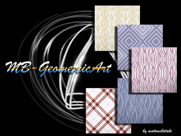 Sims 3 — MB-GeometricArt by matomibotaki — 5 geometric pattern for mulitple use with 3 recolorable areas. Enjoy