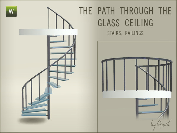 Sims 3 — The path through the glass ceiling  by Gosik — Inpired by Sims 2 spiral stairs (meshes and textures made by me).