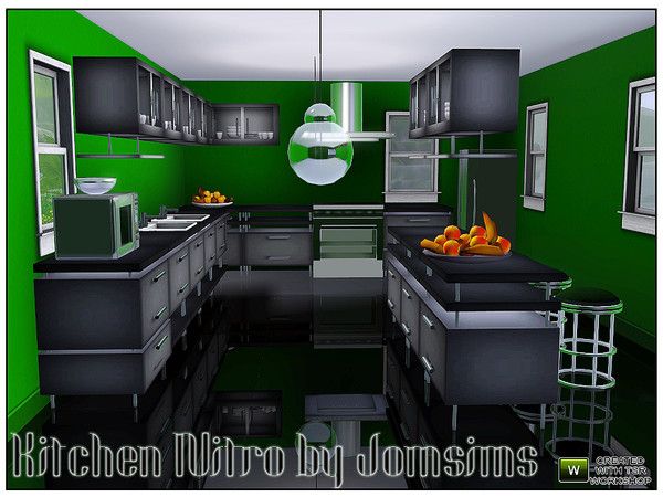 Sims 3 — kitchen nitro by jomsims — in this set 10 item.shiny metal and glass transparency here is what comprises this