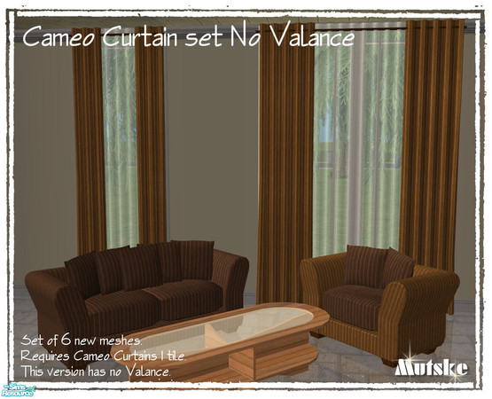 Sims 2 — Cameo Extra Edition by Mutske — 6 New meshes. This is a extra edition for the Cameo Curtain set. You need to