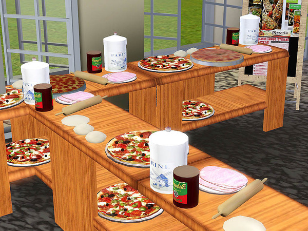 Sims 3 — table counter pizzeria  by jomsims by jomsims — table counter pizzeria by jomsims