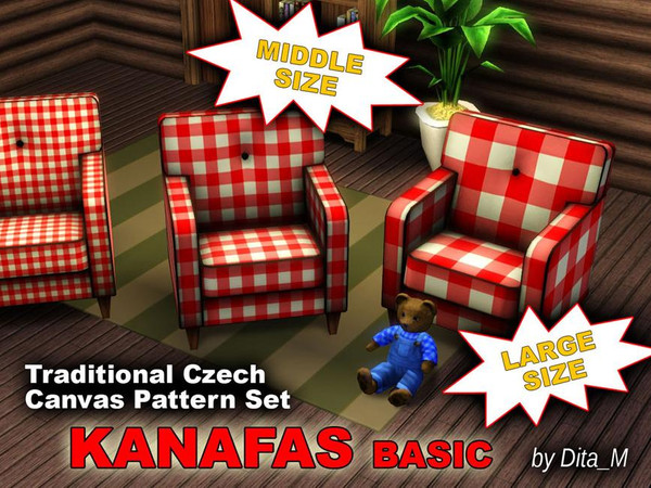Sims 3 — Kanafas basic set by Dita_M2 — Traditional czech woven canvas pattern. Colored threads are creating blending