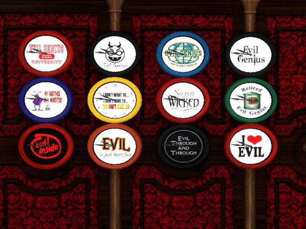 Sims 3 — Para Evil Clocks Set1 by paramiti — Set of 12 Individual Wall Clocks for Evil Sims.. Includes 2 for children or