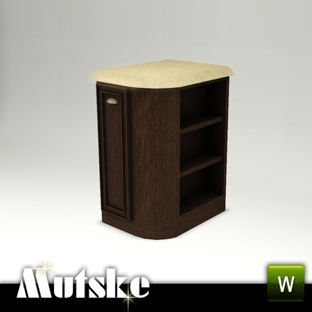 Sims 3 — Kitchen Aria Counter End Right with Extra Slots by Mutske — 3 recolorable parts. Environment 2. Made by