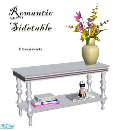 Sims 2 — Romantic sidetable by Sophel21 — recolors of steffors \"Adventcalender table\". Table comes in 8 wood