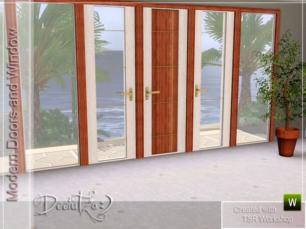 Sims 3 — Modern Doors&Window by deeiutza — A small set of two modern doors and one window. Enjoy!