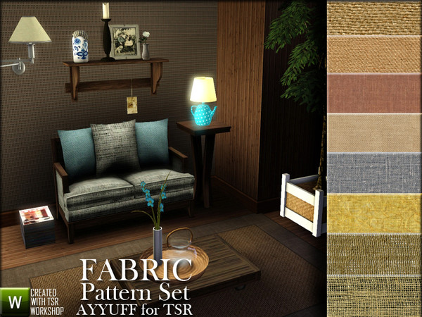 Sims 3 — Fabric Pattern Set by ayyuff — 8 recolorable fabric patterns..