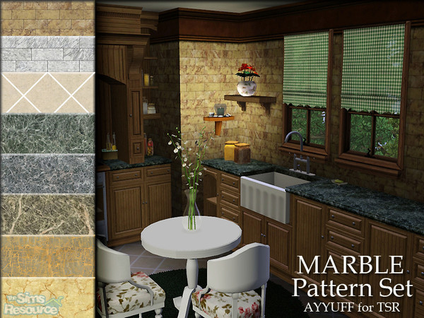 Sims 3 — Marble Pattern Set by ayyuff — marble patterns...