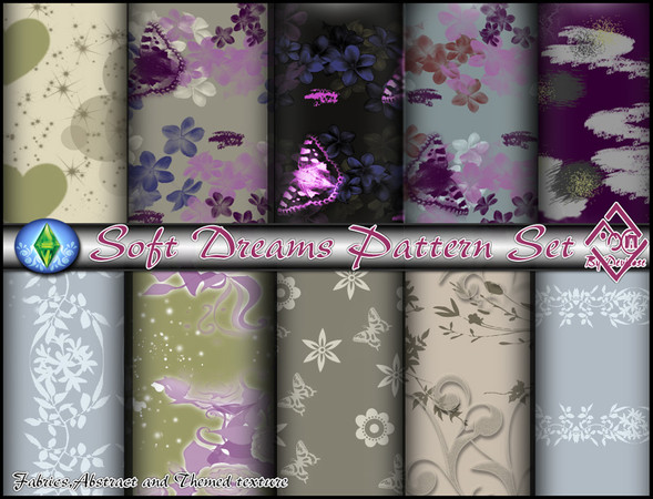 Sims 3 — Soft Dreams Pattern Set by Devirose — Lovely textures for your game,found in the category 'Abstract,Fabrics and