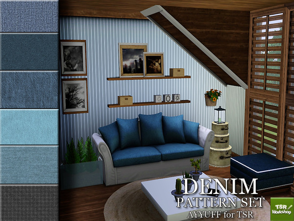 Sims 3 — Denim Pattern Set by ayyuff — 6 denim patterns
