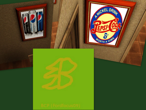 Sims 3 — Pepsi Art Pack by fordfocus09 — A pack of art featuring Pepsi! features 2 paintings, one an old advertisement,