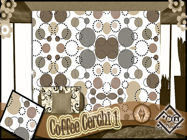Sims 3 — Coffee Cerchi 1 by Devirose — by Devirose-created using EA's 'Create a Pattern'.'-No need Expansion packs,base