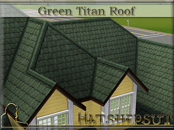 Sims 3 — Green Titan Roofing by hatshepsut — Fabulously textured roofing