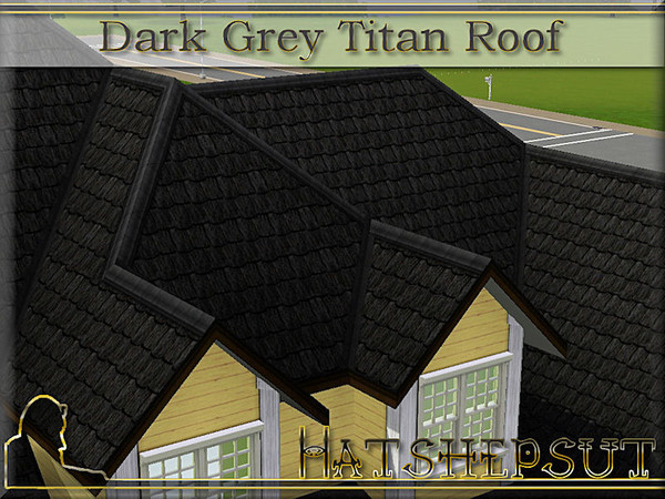 Sims 3 — Dark Grey Titan Roofing by hatshepsut — Fabulously textured roofing