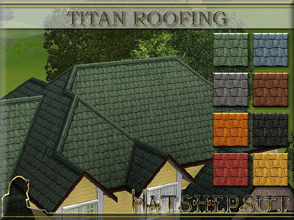 Sims 3 — Titan Roofing by hatshepsut — A set of weathered roof textures. Originally created for Simspiration Magazine.