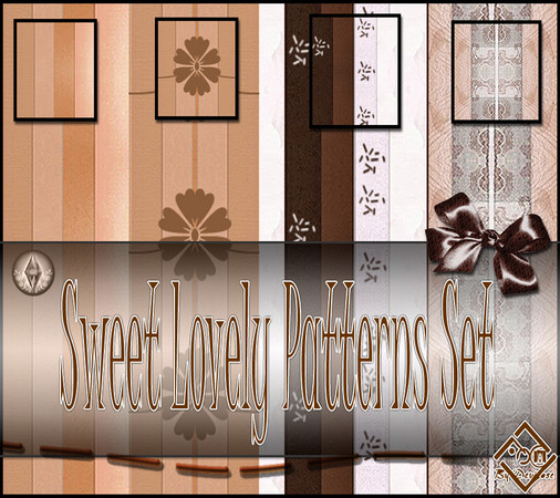 Sims 3 — Sweet Lovely Patterns Set by Devirose — Beautiful set of patterns, found in the category 'Fabrics', created