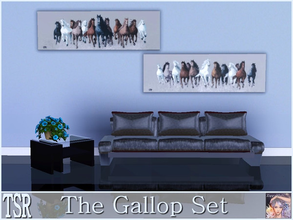 Sims 3 — The Gallop Set by ziggy28 — Two paintings of galloping horses by the artist Bernard Ott. TSRAA
