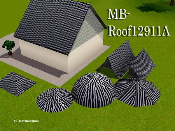 Sims 3 — MB-Roof12911A by matomibotaki — MB-Roof12911A, shiny dark stucctural roof by matomibotaki.