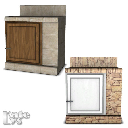 Sims 3 — Rustic Kitchen Counter 02 by katelys — The right part of the counter ensemble.