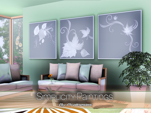 Sims 3 — Simplicity Paintings by TSR Archive — This set contains three sleek paintings. We hope you like them!