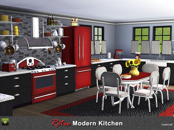 Sims 3 — Retro Modern Kitchen by Cashcraft — Is it a retro kitchen that looks modern or a modern kitchen with a retro