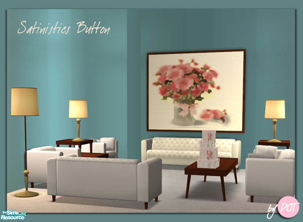 Sims 2 — Satinistics Button by DOT — Satinistics Button Sofa, Chair, Chair with pillow, LoveSeat with pillow, All to