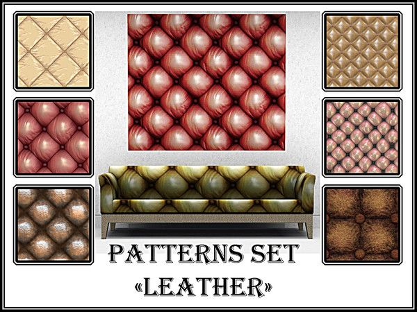Sims 3 — Leather patterns set by Markesha — Leather patterns set Recolorable Palettes: 1
