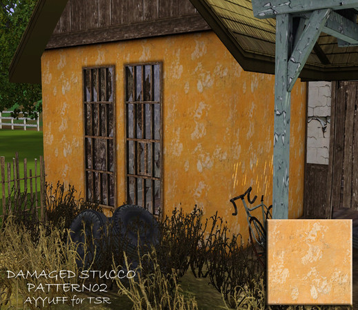 Sims 3 — Damaged Stucco Pattern02 by ayyuff — Damaged Stucco Pattern02