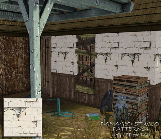Sims 3 — Damaged Stucco Pattern04 by ayyuff — Damaged Stucco Pattern04