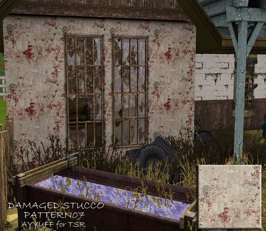 Sims 3 — Damaged Stucco Pattern07 by ayyuff — Damaged Stucco Pattern07