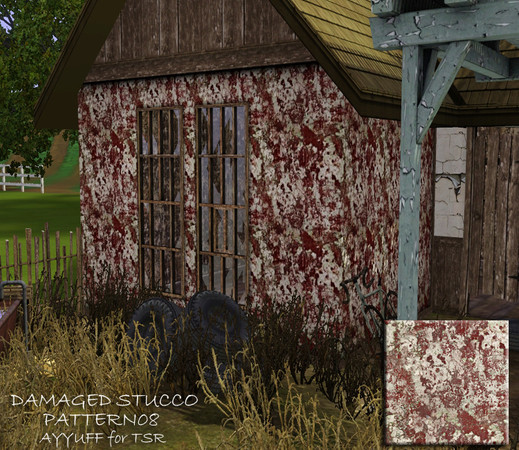Sims 3 — Damaged Stucco Pattern08 by ayyuff — Damaged Stucco Pattern08