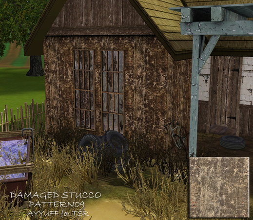 Sims 3 — Damaged Stucco Pattern09 by ayyuff — Damaged Stucco Pattern09