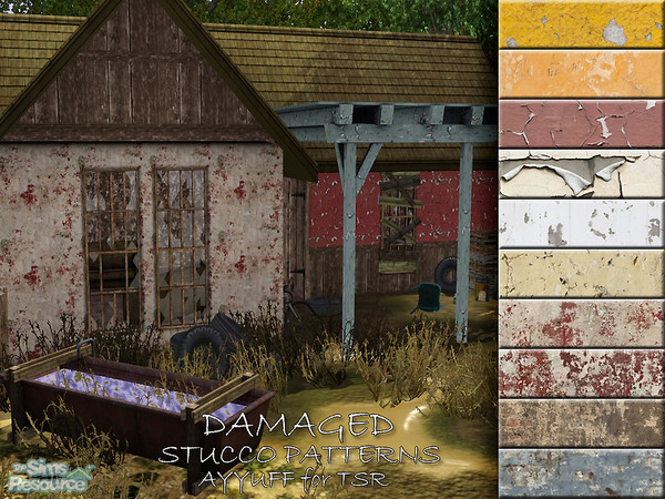 Sims 3 — Damaged Stucco Patterns by ayyuff — Damaged stucco patterns