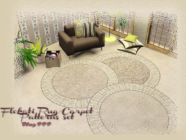 Sims 3 — Flokati Rug/Carpet Patterns Set by ung999 — A set of three rug patterns with different thickness can be used to