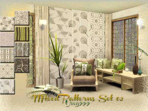 Sims 3 — Mixed Patterns Set 02 by ung999 — A set of nine patterns ideal for any rooms which includes two abstract, three