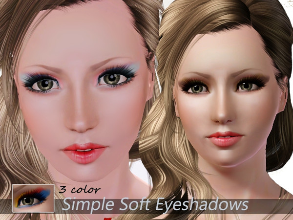 Sims 3 — Simple Soft Eyeshadows by steadyaccess — 3 part recolorable! For females and males from teen to elder!) Hope