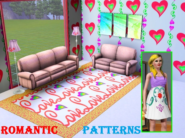 Sims 3 — Romantic patterns ! by torija07092 — This set includes 3 romantic theme patterns. P.S. there are my first