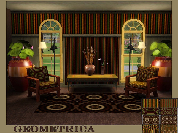 Sims 3 — Geometrica by allison731 — Geometrica set includes 8 patterns with different geometric shapes.(4 different
