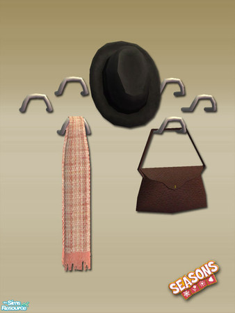 Sims 2 — Modern Hall Coat Hanger - Seasons Mesh by Shakeshaft — A Hallway Set to create a modern style first impression