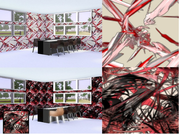 Sims 3 — Abstractset by danioontje2 — For all your modern simmmies, they will absolutely love the modern pattern on their