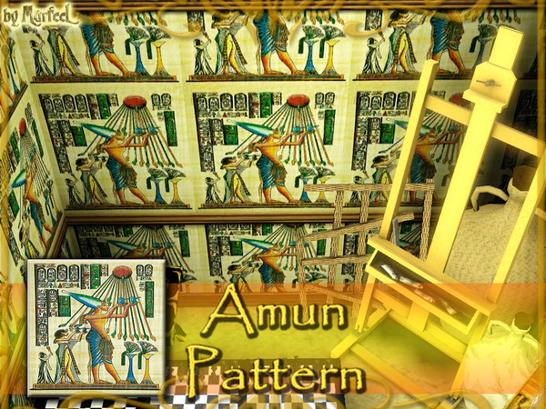 Sims 3 — Amun Pattern by murfeel — The rays of Amun Ra shine on the people of Upper Egypt, I presume, if that crown on