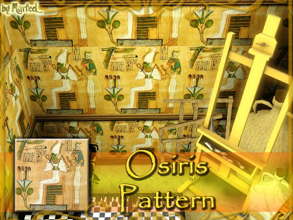 Sims 3 — Osiris Pattern by murfeel — The god of the afterlife, Osiris, is green-skinned, denoting the rotting of a