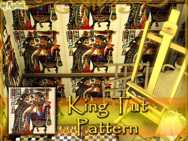 Sims 3 — King Tut Pattern by murfeel — Tutankhamen ('Living Image of Amun') and his sister-wife Ankhesenamun ('Her Life