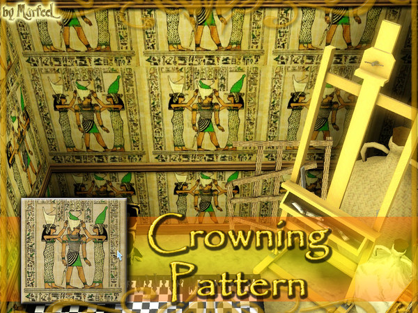 Sims 3 — Crowning Pattern by murfeel — The pharaoh dons the double crowns of Upper and Lower Egypt, the Hedjet and the