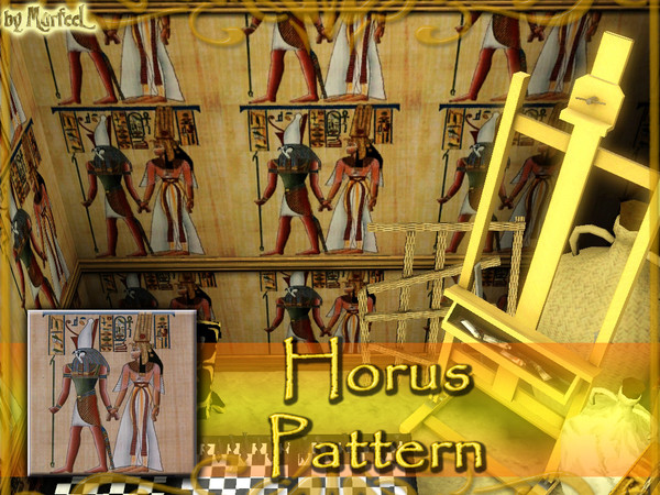 Sims 3 — Horus (Falcon) Pattern by murfeel — Could be Horus (and maybe his mother Isis), but I'm not 100% sure.
