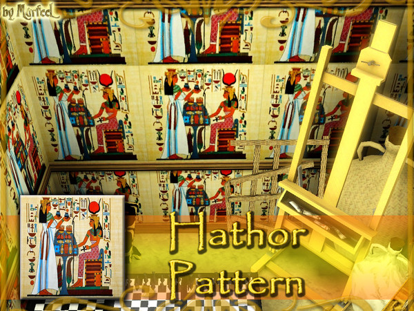 Sims 3 — Hathor (Jars) Pattern by murfeel — The fertility goddess Hathor holds court. Where's my grapes?!