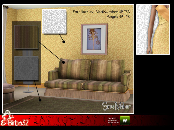 Sims 3 — B32_pat_flower1_2c by Birba32 — SM_pat_flower1_2c