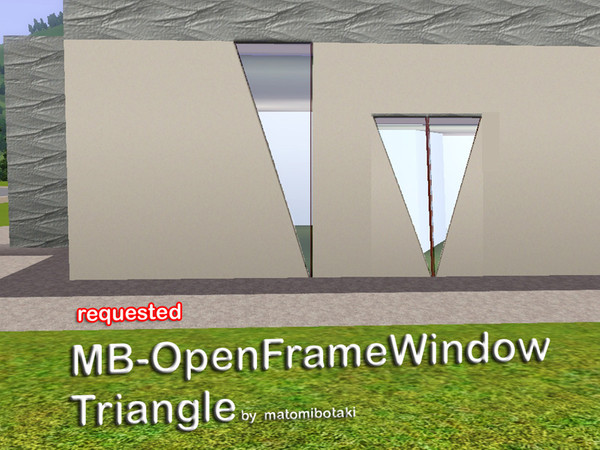 Sims 3 — MB-OpenFrameWindowTriangle by matomibotaki — MB-OpenFrameWindowTriangle, very small framed triangle window as a