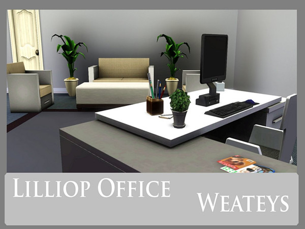 Sims 3 — Lilliop Office by Weate182 — Office set including, a corner desk, a chair and a 2 seat sofa. Enjoy :) 